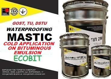 Mastics bituminous waterproofing cold application on emulsions